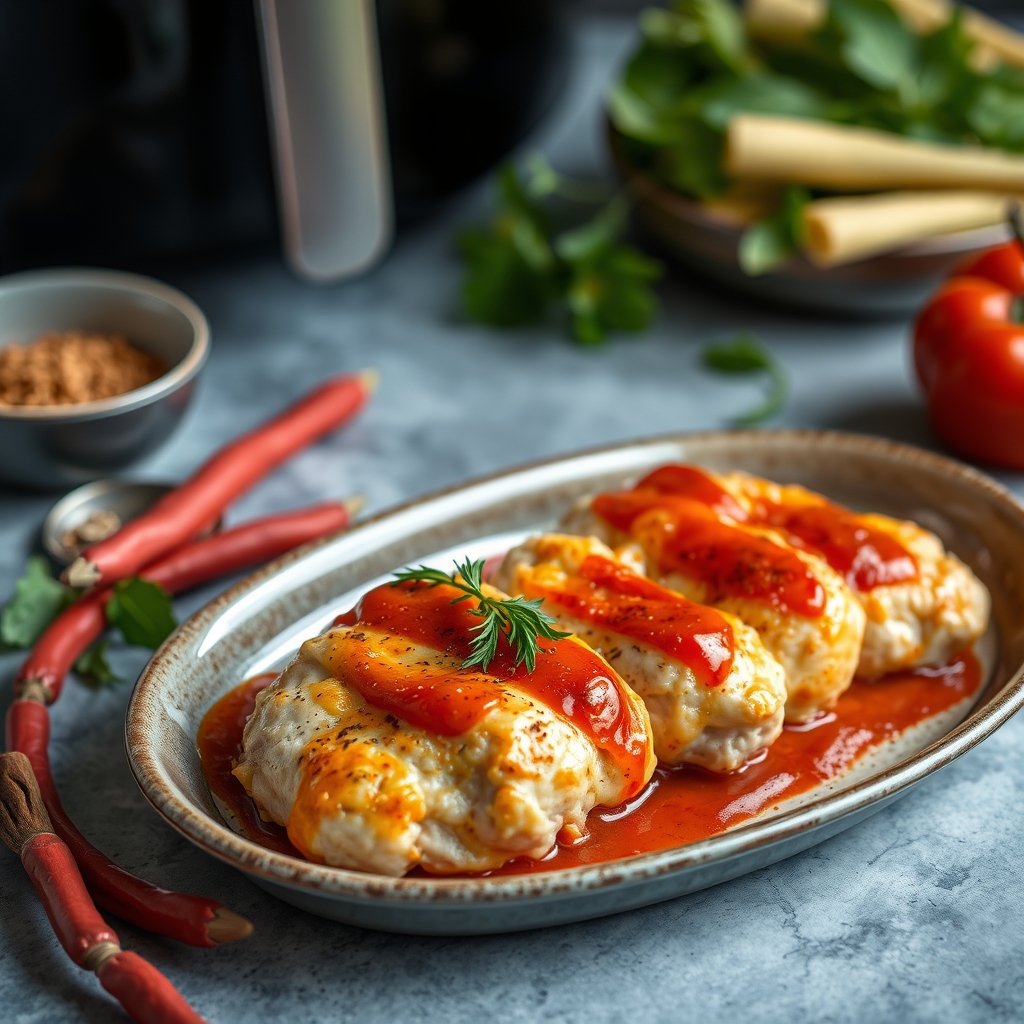 découvrez une recette savoureuse et rapide de blanc de poulet au paprika, cuite à la perfection dans votre air fryer. id