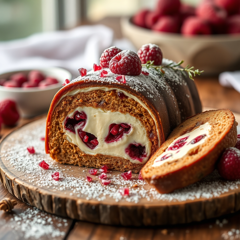 découvrez notre délicieuse bûche chocolat blanc framboise, alliant douceur et fraîcheur pour vos fêtes de fin d'année.