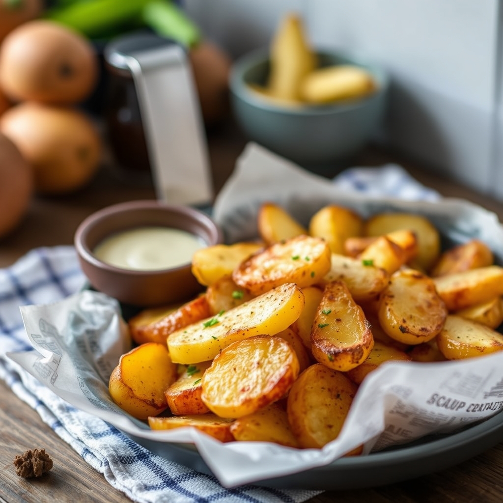 découvrez notre recette simple et rapide de pommes de terre rôties au air fryer ! profitez d'un plat savoureux, croustil